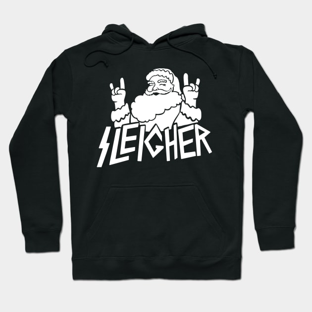 Santa goes Metal Santa Sleigher Funny Christmas for Metalheads Hoodie by SusanaDesigns